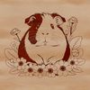 Guinea Pig in a Floral Garden A cute guinea pig sitting in a flower-filled garden, suitable for personal and commercial use as clip art.