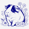 Guinea Pig in Floral Arrangement SVG A whimsical illustration of a guinea pig amidst a floral arrangement.