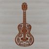 Detailed Ornate Guitar Design A detailed illustration of a guitar adorned with floral patterns and ornate details.
