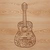 Floral Guitar Design SVG A decorative guitar design featuring intricate floral patterns in a vector format.