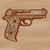 Pistol Illustration for Cutting Machines A detailed illustration of a pistol, suitable for cutting machines like Cricut or laser cutters.