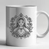 Detailed Floral Design Heart A detailed illustration of the Immaculate Heart symbol in a floral design.