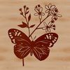 A colorful butterfly with delicate wings and body, suitable for floral-themed designs in vector format.