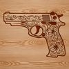A detailed illustration of a pistol, suitable for cutting machine designs and vector art projects.
