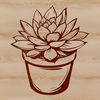 Fleshy Succulent Leaf Clipart A succulent plant with thick fleshy leaves, suitable for floral and gardening designs.