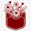Floral Pattern Pocket Design A stylized floral pattern featuring a cluster of wild flowers in a pocket shape.