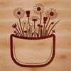 Beautiful Wildflower Design Illustration A detailed illustration of a flower pocket design featuring realistic wild flowers in various colors.