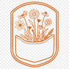 Floral Pocket Design Vector A delicate floral design in vector format, ideal for various uses including crafting and digital art.