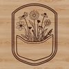 Wild Flower Woven Pocket Design Floral pocket design featuring wild flowers in vector format.