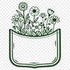 Beautiful Wildflower Clip Art Pocket Vector illustration of a delicate floral pocket design, suitable for digital crafting and cutting machine projects.