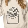 Wild Flower Arrangement SVG Clip Art A detailed vector design of a floral pocket featuring a stylized wild flower arrangement.