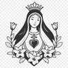 A stylized, floral-patterned representation of the Immaculate Heart, suitable for various design applications.