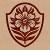 A stylized shield with floral patterns, suitable for digital design projects.