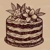 A colorful birthday cake design featuring floral patterns, perfect for customizing with a cutting machine or laser cutter.