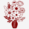 Whimsical Bouquet Illustration A stylized bouquet of flowers with varying sizes and shapes, ideal for vector art designs.