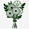 Colorful Bouquet Illustration A colorful bouquet of flowers in various shapes and sizes.