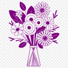 Beautiful Flower Vase Design A colorful bouquet of flowers arranged in a decorative vase, suitable for wedding decorations or Mother's Day gifts.