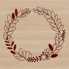 A floral design in the form of a wreath, suitable for vector graphics.