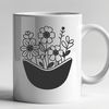 Decorative Flower Pocket SVG Template An illustration of a decorative flower pocket designed with floral elements.