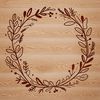 A decorative floral wreath design created using vector graphics.