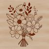 Tied Together with Love A stylized collection of flowers tied together with ribbon or twine.