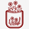 Wildflower Motif SVG Pattern A floral-inspired pocket design featuring a stylized wild flower motif in vector format.