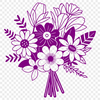 Beautiful Bouquet Design Elements A colorful arrangement of floral elements grouped together as a single design unit.