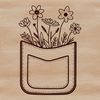 Beautiful Wildflower Pouch Design A colorful illustration of a flower pocket, suitable for various crafts and designs.