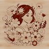 Simple Floral Female Template A simple vector design featuring a female silhouette with subtle details.