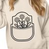 Vibrant Flower Pocket Illustration A digital vector illustration of a flower pocket in various colors, suitable for crafting and design projects.