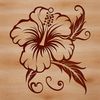 Blooming Hibiscus Clip Art A digital representation of a blooming hibiscus plant, ideal for use in gardening-themed graphics and designs.
