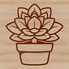 A simple line drawing illustration of a succulent plant, suitable for digital design and craft projects.