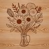 Floral Arrangement Design in SVG Format A stylized arrangement of floral elements in a symmetrical design.