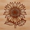 A single sunflower standing tall in a garden setting.