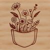 Wildflower Pocket Design Element Vector graphic design element featuring a wild flower pattern in a pocket shape.