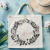 A digital floral wreath design in a vector format.