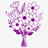 Beautiful Flower Design Template A bouquet of colorful flowers in various shapes and sizes, perfect for crafting or designing with a cutting machine.