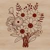 Whimsical Flower Bouquet Vector Image A bouquet of flowers designed with vibrant colors and varied blooms.