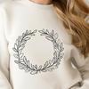 A floral wreath design created as a vector graphic, suitable for cutting machines like Cricut or laser cutters.