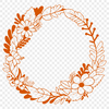 Decorative Flower Wreath SVG Template An editable SVG template featuring a decorative wreath made up of intricate flowers and foliage.