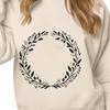 A floral SVG design element featuring a symmetrical wreath shape.