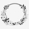 Free SVG Wreath Design with Floral Patterns An SVG wreath template with intricate floral patterns.