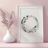 Customizable Digital Flower Wreath A digital floral wreath design created as an SVG file for flexible scaling and customization.