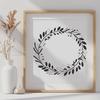 Floral Wreath Clip Art Vector Design A decorative floral wreath designed in vector art, suitable for various cutting machines and laser cutters.