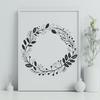 Beautiful SVG Wreath Design A floral wreath designed in vector art format as a digital template.