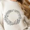 A stylized floral wreath designed as vector art for crafting and design projects.