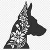 Floral Doberman Pinscher SVG