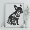 Floral Sitting Dog Vector Craft File