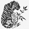 Sitting Tiger Stencil - PDF Free Download