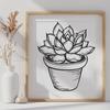 Artistic Desert Plant - Gardening PNG